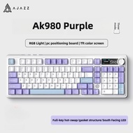 AJAZZ AK980 Mechanical Keyboard 2.4g Wireless Bluetooth Three-mode RGB E-sports Game TFT GIF Color S