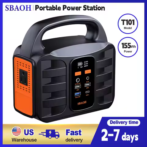 Portable Power Station,155Wh 42000mAh Outdoor Solar Generator with 110V/150W(Peak 200W) AC Outlet an