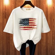 GET FASHION - BAJU KAOS WANITA BENDERA USA T SHIRT DISTRO BLUS JUMBO PRINT