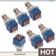 6PCS Guitar Effect Pedal Switch 3PDT Foot Switch PCB Button On-on Latching 9 Pins True Bypass Blue t