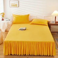 Princess Chân Váy Liền Màu Tấm Ga Trải Giường 4/5/6ft. Ga Trải Giường Queen Nệm King (Không Bao Gồm