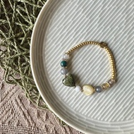 健康運藥王石愛心彈性手鍊