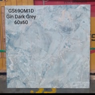 granit/keramik lantai 60x60 motif marmer blue gin dark grey