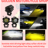 MINI DRIVING LIGHT W/FAN V5/V6/ALLOY HAI/WHITE/LOW YELLOW/FREE 3WAY SWICTH/HORN  RELAY