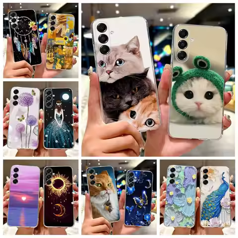 For Samsung Galaxy A17 5G Case SM-A176B Cute Cat Painted Cover 6.7'' Soft Silicone Case For Samsung 