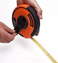 Edward Tools Pro Long Measuring Steel Tape - 165 Feet / 50 Meters - Pro Grade Nickel Plated Blade wi