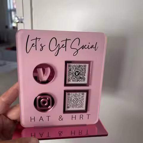 Personalized Acrylic QR Code Display Stand For Desktop Custom Printed Sign Suitable For Retail Store