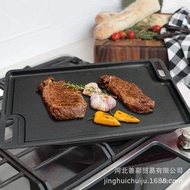 Cast Iron Grill Pan Rectangular Barbecue Pan Grill Pan Gas Stove Outdoor Use Cast Iron Pot Non-Coate