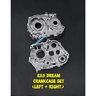 ENGINE CRANKCASE LEFT RIGHT SET EX5 DREAM WAVE100 KULIT ENJIN KIRI KANAN ORI INDO AAA CLASS CRANK CA