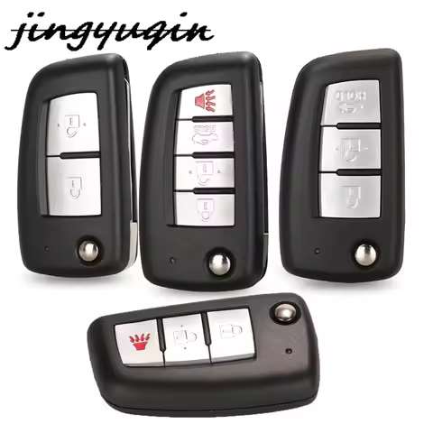 jingyuqin 2/3 BTN Remote Car Key Shell For Nissan Qashqai Sunny NV200 J11 Pulsar C13 Juke X-Trail T3
