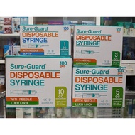 Syringe 1cc, 3cc, 5cc &amp; 10cc - Sureguard Disposable Syringe 100 Pcs