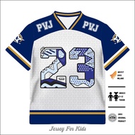PVJ Baju Jersey Dryfit Milano Anak Laki-Laki Perempuan 3-13 Thn Free Nama Plus Nomor Design B23