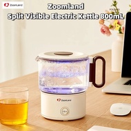 Zoomland Split Visual Electric Kettle 800mL Office Household Health Kettle Glass Electric Heating Te