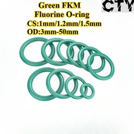 [CTY-OXQ] Green FKM Fluorine O-ring, (OD3mm-50mm * CS1mm/1.2mm/1.5mm) Sealing Ring, High Temperature