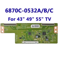 Original Logic Board 6870C-0532A / 6870C-0532B / 6870C-0532C Controller T-con Board for LG 43" 49" 55" TV with / without Cable