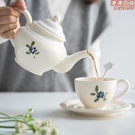 進口studio m復古藍莓紅茶杯咖啡杯英式下午茶茶具陶瓷茶壺