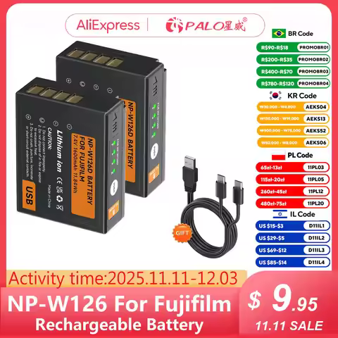 1-4pcs NP-W126 NP W126 NP W126S Battery with Type-C Input for Fujifilm Fuji X-Pro1 XPro1 X-T1 XT1 HS