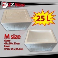M3 - 25L Styrofoam Ice Box / Cooler Box / Picnic box / Foam Box / Fish Box / Tong Ais Polyfoam / Gab