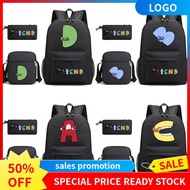 Dingyuan Letter A B C D Alphabet Lore 3IN1 Bag Suit Backpack Shoulder Bag Pencil Case School Gift For Kids Large Capacity