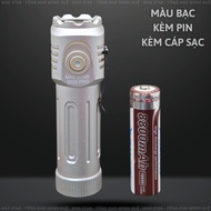 Đèn pin mini cầm tay siêu sáng MAX STAR 5000 PRO sạc trực tiếp sử dụng pin 18650 siêu sáng manh