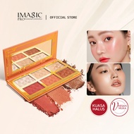 IMAGIC Highlighter Long Lasting Blush Facial Cosmetic 6 Color Palettes Multi-function Tray
