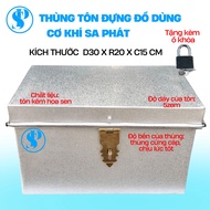 Hòm tôn đựng đồ đa năng đồ dùng cá nhân văn phòng ký trúc xá tặng kèm ổ khóa kích thước 30x20x15