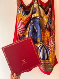 Cartier莫斯科建築物時鐘絲巾