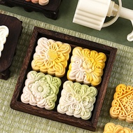 燕菜月餅模具 中秋月餅模具 Retro Flower Mooncake Mold New Style 2025 National Trendy Style 75g Hand-Pressed Mung 