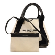 BALENCIAGA 帆布Cabas XS銀扣手挽肩背兩用袋
