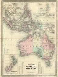 Peta Kuno Indonesia Nusantara 1874 Australia and East Indies