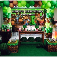 MINECRAFT BIRTHDAY BACKDROP BANNER 6FT X 3FT