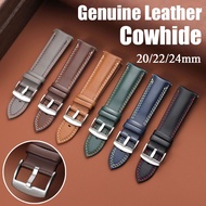 20mm 22mm 24mm Genuine Leather Watch Strap Waterproof Soft Comfortable Durable Quick Release Strap M