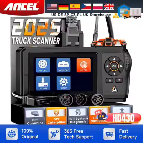 ANCEL HD430 Heavy Duty Truck Scanner DPF Reset Forced Regeneration for Cummins Caterpillar Engine Fu