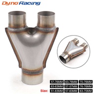 Universal Custom Car Y-Pipe Stainless Steel Exhaust Y type Pipe Adapter Connector Tube Cone 51mm 57m