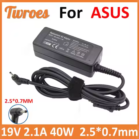 40W 19V 2.1A 2.5*0.7mm Laptop Charger Adapter For ASUS Eee 1001PX B D 1005HA B E 1001PQD 1015PX 1008
