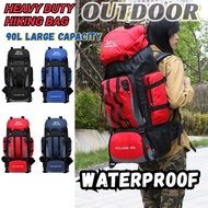 90L Hiking Backpack Waterproof Large Capacity Travel Camping Trekking Bag Outdoor Rucksack Heavy Dut