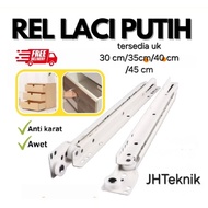 White Drawer Rail 30cm, 35cm, 40cm, 45cm/ White Drawer Rail Wheels 30cm, 35cm, 40cm, 45cm