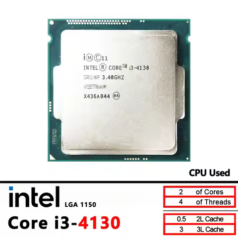 Intel Core i3-4130 Used i3 4130 3.4 GHz Dual-Core Quad-Thread CPU processor 3M 54W LGA 1150