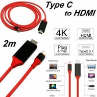 USB 3.1 Type-C To 4K HDMI HDTV Adapter With 2 Meter Plug And Play Cable