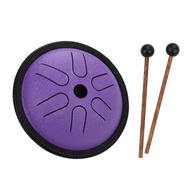 5.5 Inches Mini Steel Tongue Drum 6 Notes Handpan Drum Steel Pocket Drum Percussion Instrument with 