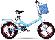 Fashionable Simplicity 20 Inch Folding Bike for Adult And Women Teens Mini Lightweight Bicycle for Student Office Worker Urban Commuter Bike (Color : Blue)