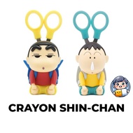 [CRAYON SHIN-CHAN] Shin-chan & Bo-chan Figure Storage Stainless Steel Stationery Scissors Set, 2 Typ