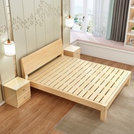 Rental Room Bed Solid Wood Bed Modern Simple 2m Double 1.8m 1.5m Household Wooden Bed 1m1.2m