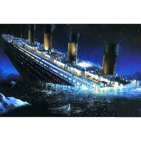 1pc Full Round Drill 3D DIY Diamond Painting "Titanic ship" Embroidery Cross Stitch 3D Home Decor Gi