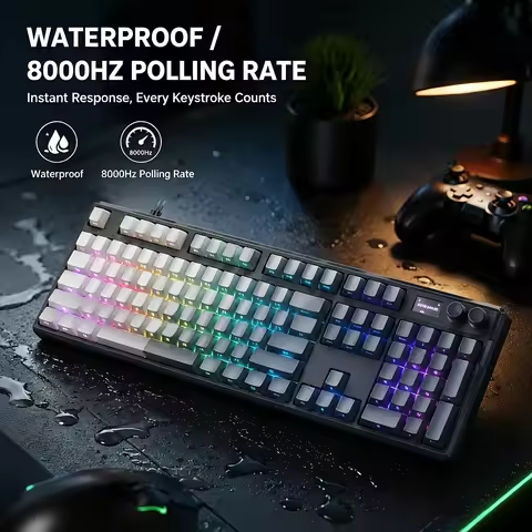 SKYLOONG Optical Switches Keyboard 8k Polling Rate USB-C Wired RGB Backlit GK75/GK87/GK980/GK104 Low