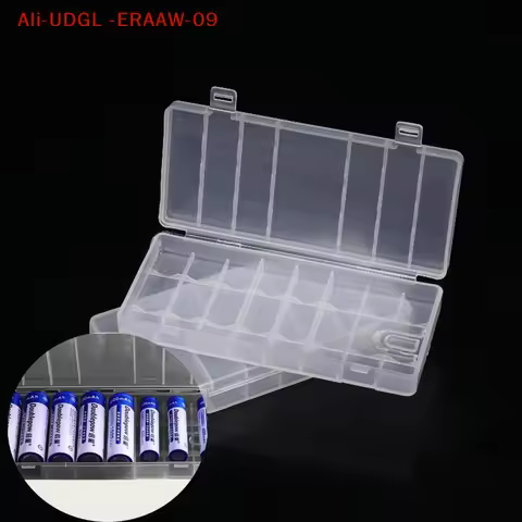 1Pcs Hard Container Holder Case 8 Slots Transparent Plastic Battery Storage Box For AAA/AA Battery O