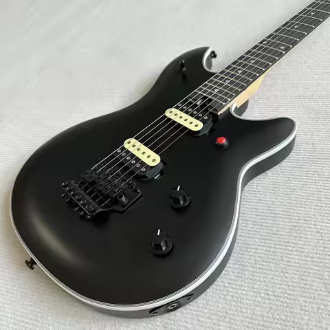 EVH Wolfgang Style Electric Guitar Matte Black Solid Body 6 String Guitar for Metal Rock