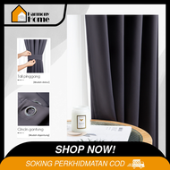 HARMONY Solid Color Blackout Curtain 90% Anti-UV Thermal Window Curtain High weight Kain dua lapis Langsir