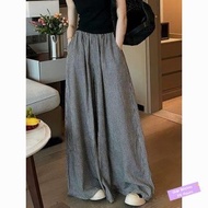 ✦Ready Stock✦ celana kulot wanita perempuan Plus size plaid casual cropped summer pants women's lazy new loose slim high-waisted wide-leg culottes