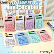 CHERRY Math Calculator, 8-Digit Cartoon Mini Calculator, Professional Plastic Portable Accounting Ca